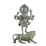 Vintage Balinese Durga Kali Lion 18.5" - Lost Wax Bronze Sacred Art | Jaipurio